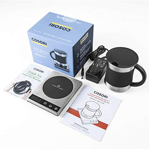 Amazon.com: Cosori Coffee Mug Warmer & Mug Set Premium 24Watt Stainless Steel, Best Gift Idea, Office/Home Use Electric Cup BeveragePlate, Water, Cocoa, Milk: Kitchen & Dining