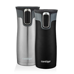 Amazon.com: Contigo 2013292 Autoseal West Loop Insulated Beverage, 16oz, Matte Black & Stainless Steel: Kitchen & Dining