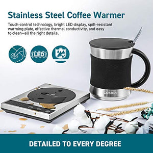 Amazon.com: Cosori Coffee Mug Warmer & Mug Set Premium 24Watt Stainless Steel, Best Gift Idea, Office/Home Use Electric Cup BeveragePlate, Water, Cocoa, Milk: Kitchen & Dining