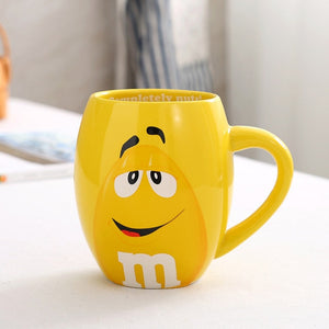 2019 New 600mL m&m Beans Coffee Mugs Tea Cups and Mugs Cartoon Cute Expression Mark Large Capacity Drinkware Christmas Gifts