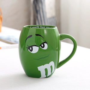 2019 New 600mL m&m Beans Coffee Mugs Tea Cups and Mugs Cartoon Cute Expression Mark Large Capacity Drinkware Christmas Gifts