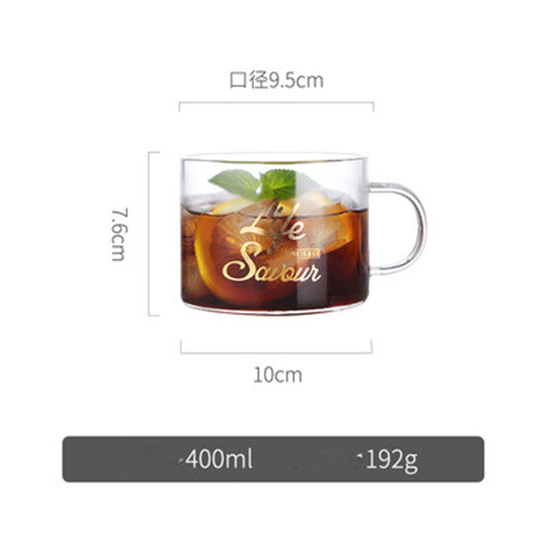 Creative Chic Glass Mug Letter Milk Juice Water Coffee Cup Crystal Transparent Mugs Handle Drinkware Lovers Couple Gifts 500ML