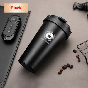 UPORS 500ML Coffee Mug Creative 304 Stainless Steel Travel Mug Double Wall Vacuum Insulated Tumbler Wide Mouth Tea Cup with Lid