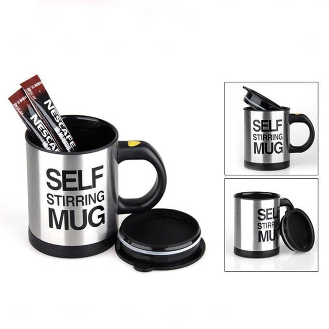 400ml Mugs Automatic Electric Lazy Self Stirring Mug Cup Coffee Milk Mixing Mug Smart Stainless Steel Juice Mix Cup Drinkware