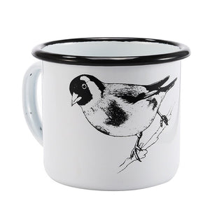 350 ml Enamel Coffee Mug Creative Animal Plant Breakfast Cup Black Roll Rim with Handgrip Milk Tea Cup